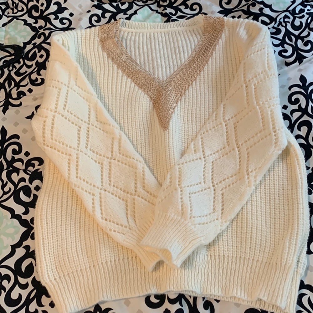 Shein White Sweater